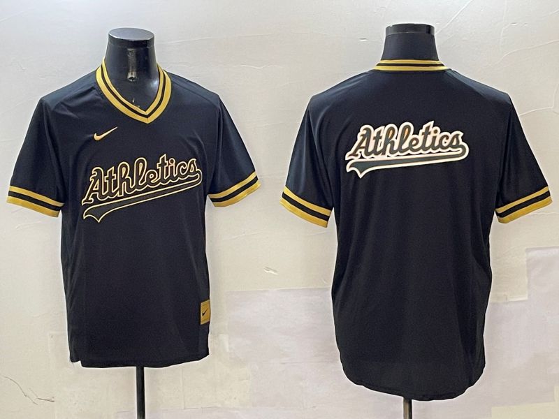Men Oakland Athletics Blank Black Gold Game 2025 Nike MLB Jersey style 2->oakland athletics->MLB Jersey
